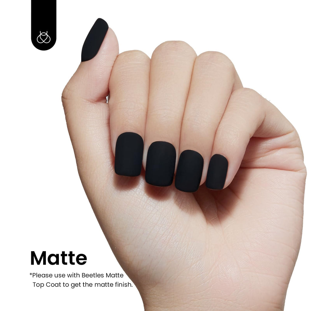 Beetles Black Gel Polish 2-Pack — 15ml Each | Pure Black Soak-Off UV Nail Polish, Long Nights Collection