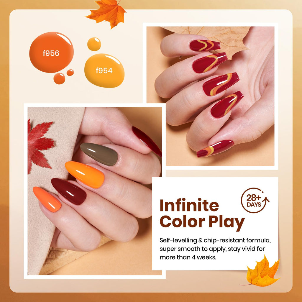 Beetles Gel Nail Polish Set – 6 Autumn Colors for At-Home Manicures