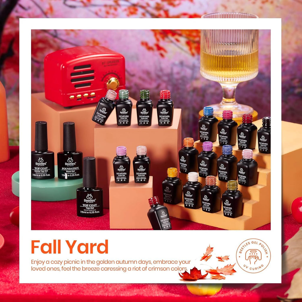Beetles Gel Nail Polish Set – 20 Fall & Winter Colors | LED/UV Soak Off Kit