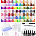 Beetles Gel Nail Polish Kit with UV/LED Lamp – 100 Colors, 133-Piece Set