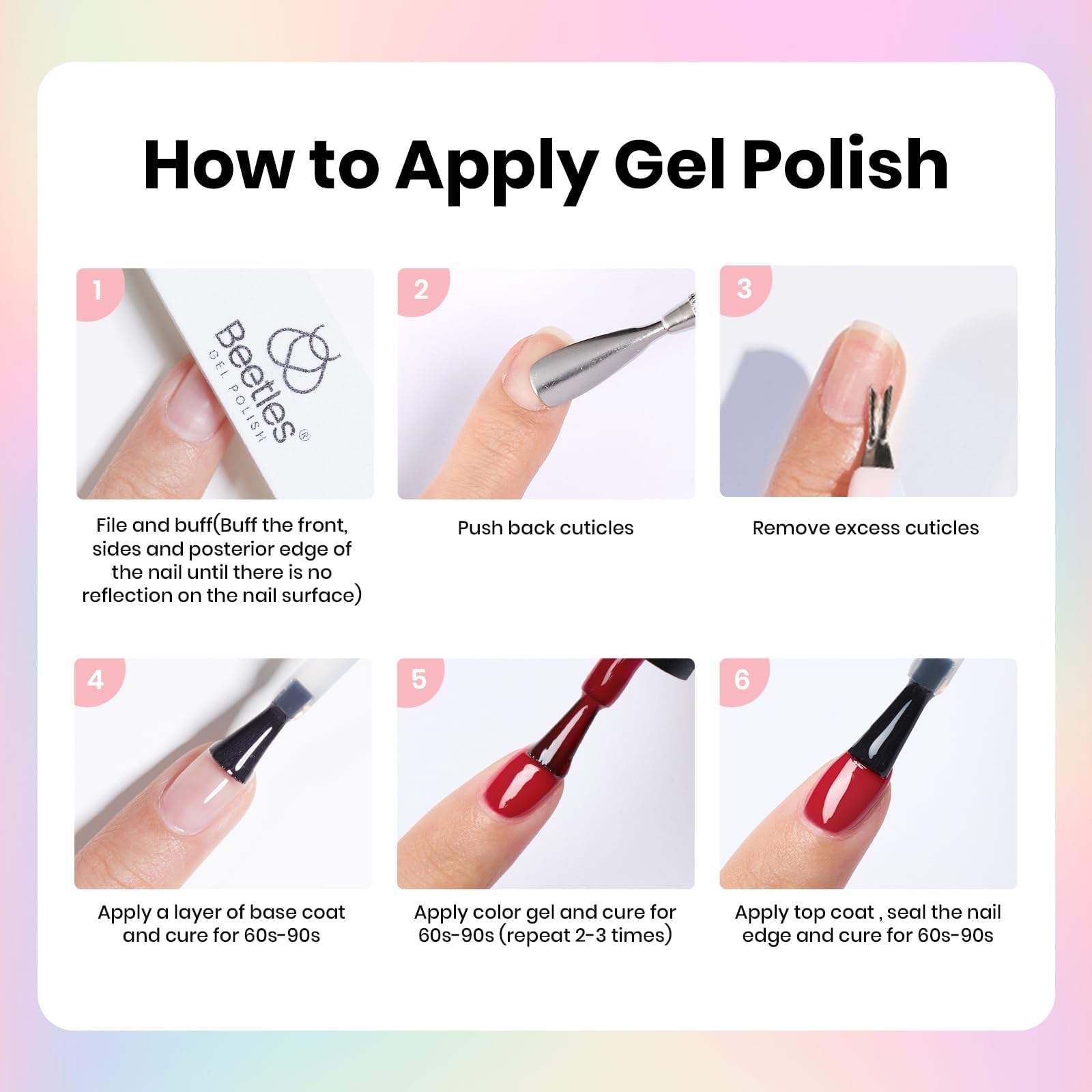 Beetles Gel Nail Polish Kit with UV/LED Lamp – 100 Colors, 133-Piece Set