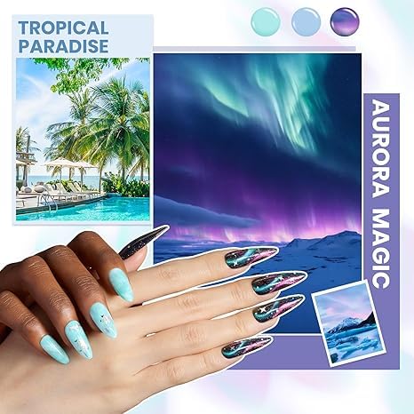 Beetles Gel Nail Polish Kit with UV Light — 108 PCS, 55 Colors, Base & Top Coats, Glitter & Cat Eye Set