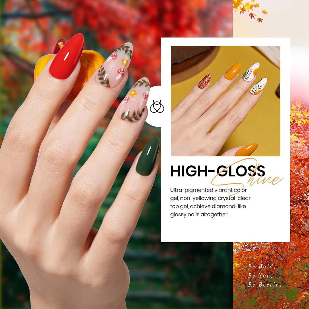 Beetles Gel Nail Polish Set – 20 Fall & Winter Colors | LED/UV Soak Off Kit