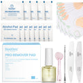 Beetles Gel Nail Polish Remover Kit – 150 Pro Pads, Acetone & Vitamin Formula, Cuticle Oil & Tools