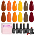 Beetles Gel Nail Polish Set – 6 Autumn Colors for At-Home Manicures