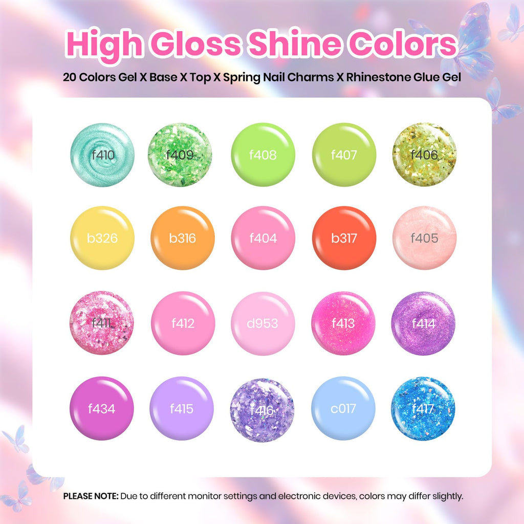 Beetles Gel Nail Polish Set – 28 Pcs Pastel Macaron Colors with Base/Top Coats & Charms