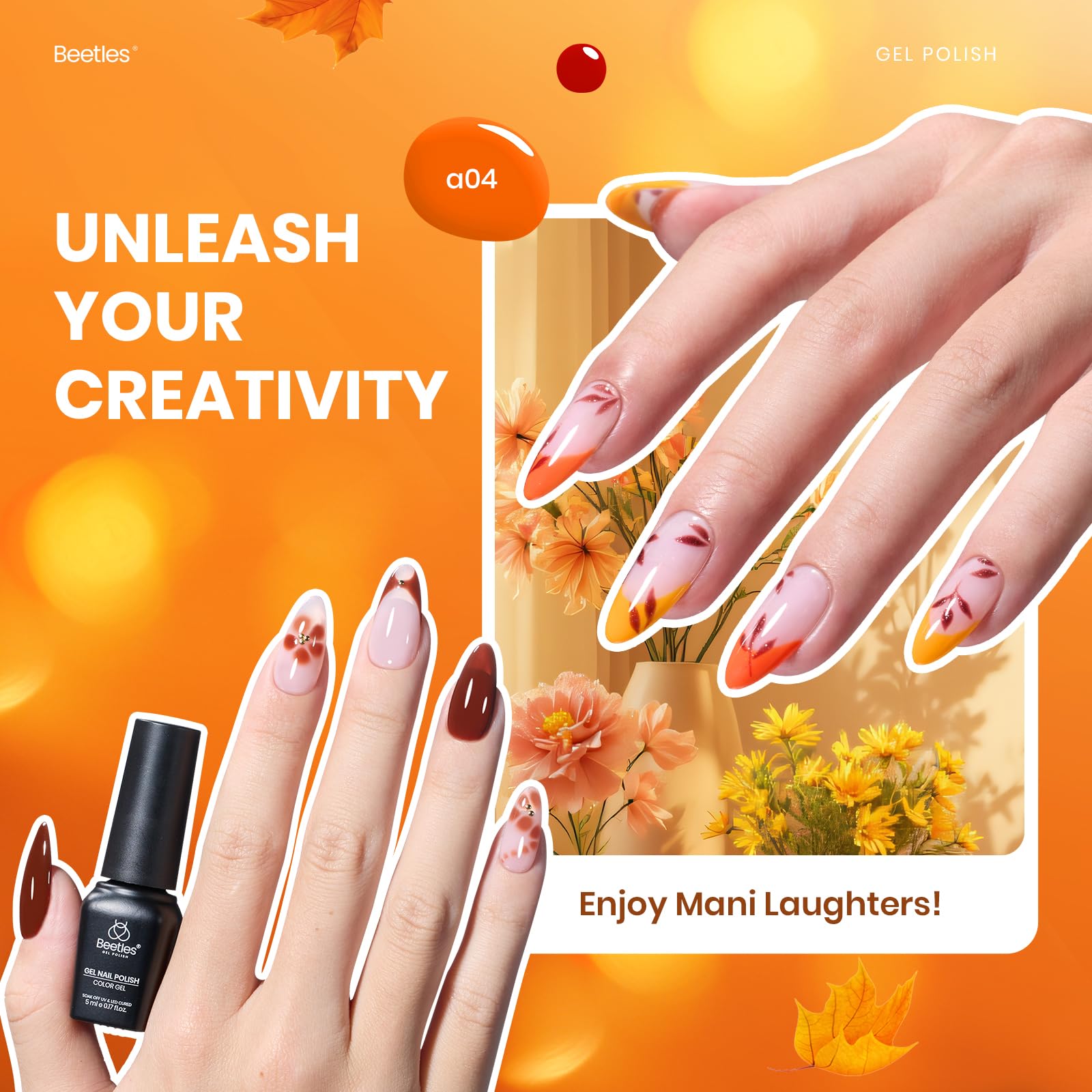 Beetles Gel Nail Polish Set – Autumn Aura, 20 Colors with Cat Eye & Glitter