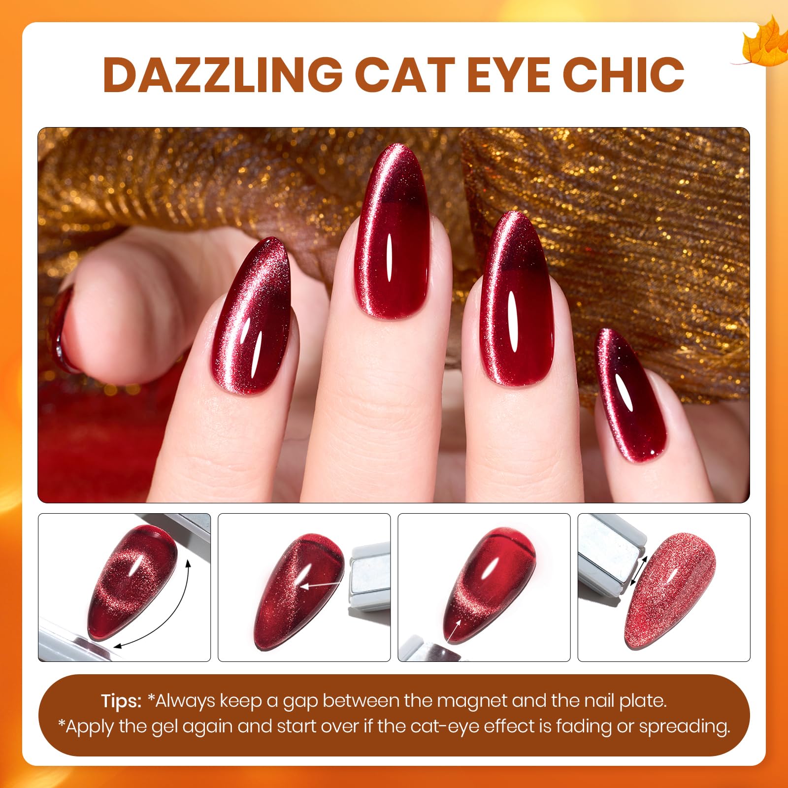 Beetles Gel Nail Polish Set – Autumn Aura, 20 Colors with Cat Eye & Glitter