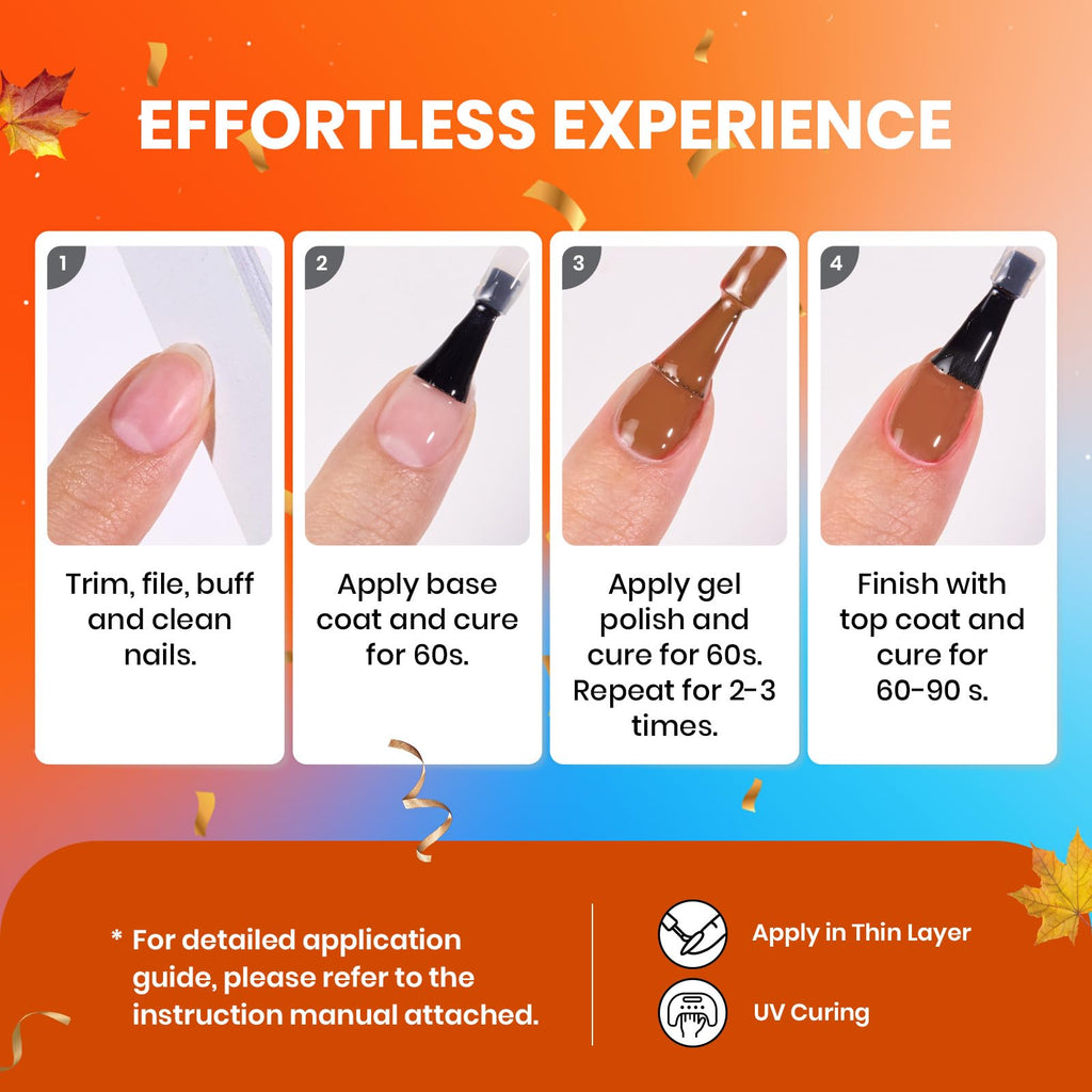 Beetles Gel Nail Polish Set – 20 Fall & Winter Colors | LED/UV Soak Off Kit