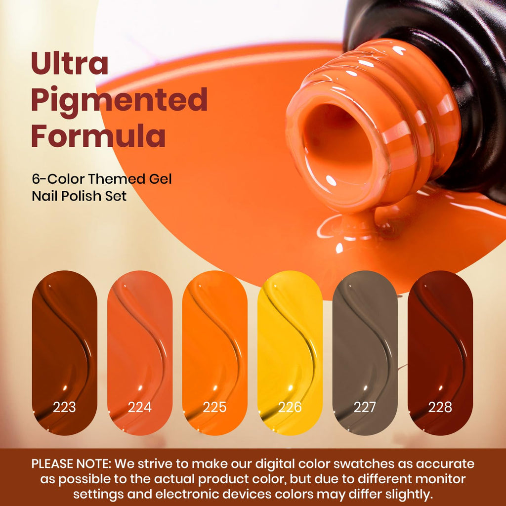 Beetles Gel Nail Polish Set – 6 Autumn Colors for At-Home Manicures