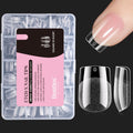 Beetles Gel Nail Tips 288Pcs – Extra Short Square Half Matte Etch-X for Fast DIY Extensions