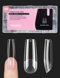 Beetles Gel Nail Tips Long Square – 288 Pcs Half Matte Pre-Shaped Press-On Nails for DIY Extensions