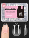 Beetles Gel Nail Tips Short Oval – 288Pcs Pre-Shaped Half Matte Press-On Nails for DIY Extensions