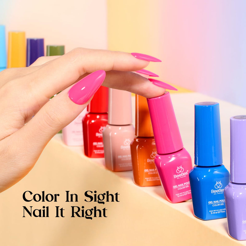 Beetles Gel Nail Polish Kit with UV Light — 25 Colors, 28 Tools, Base & Top Coats