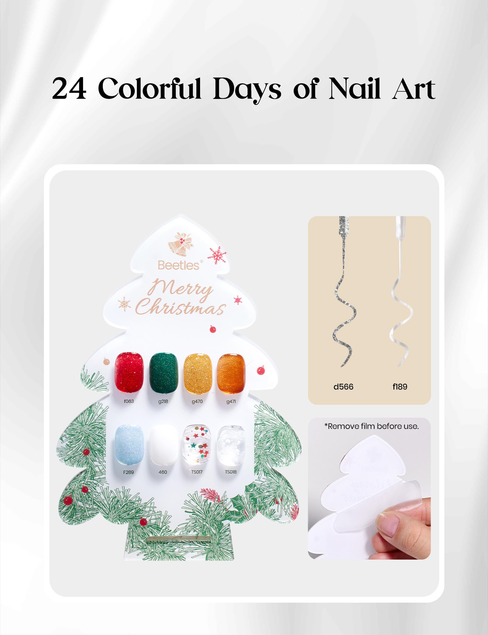 Beetles Gel Polish Merry Glitzmas Gift Box 2025 – Festive Nail Art Set with Mini LED Lamp