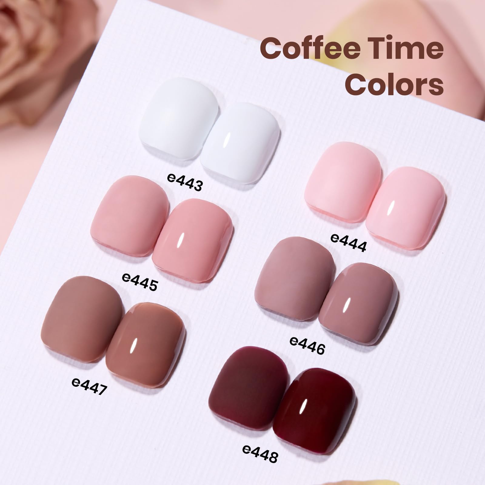 Beetles Gel Polish Set – Coffee Time: 6 Neutral Shades, Long-Lasting UV Gel Polish