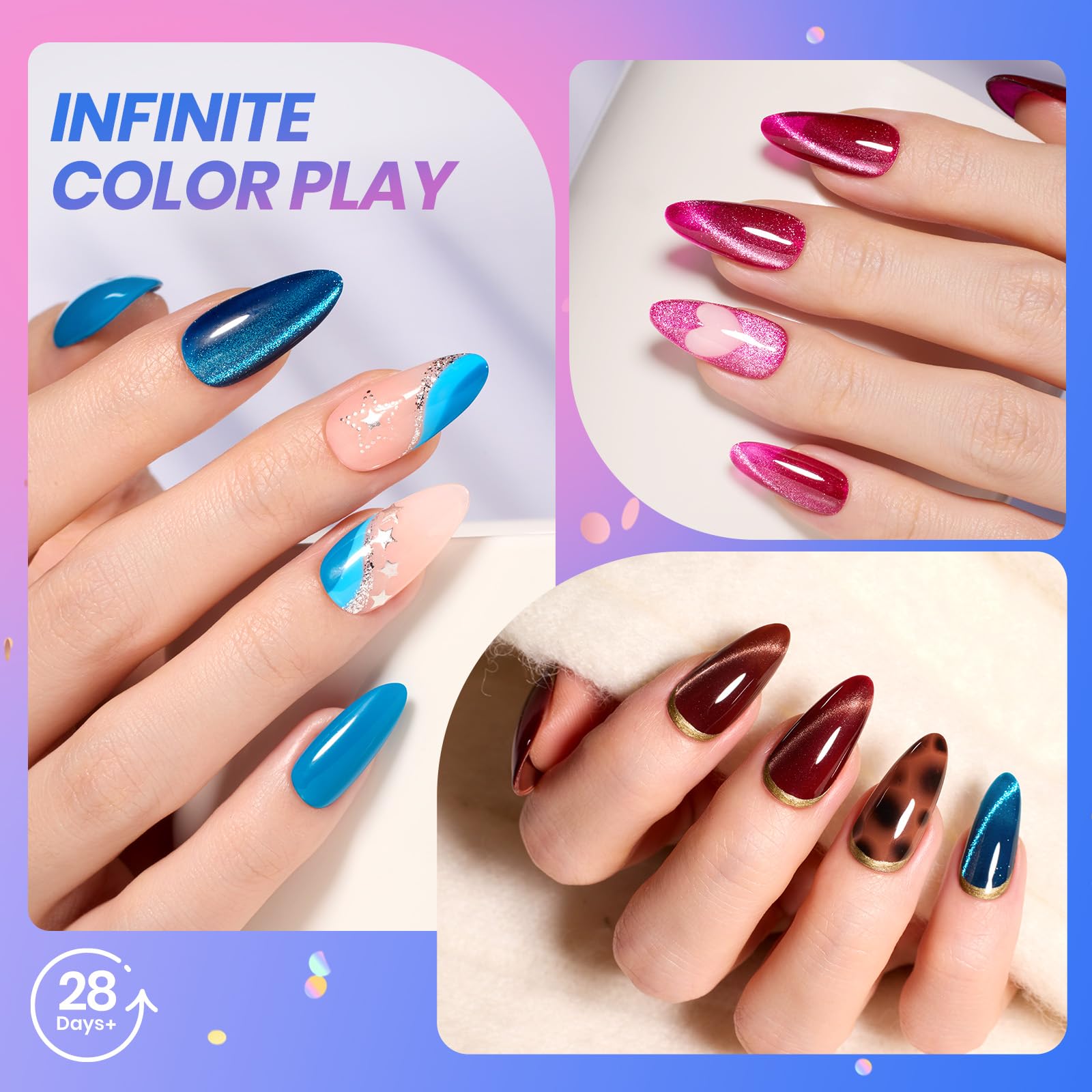 Beetles Gel Polish 75 PCS Deal Box – 20 Colors Nail Kit with Cat Eye & Glitter Gels for UV/LED Home Manicures