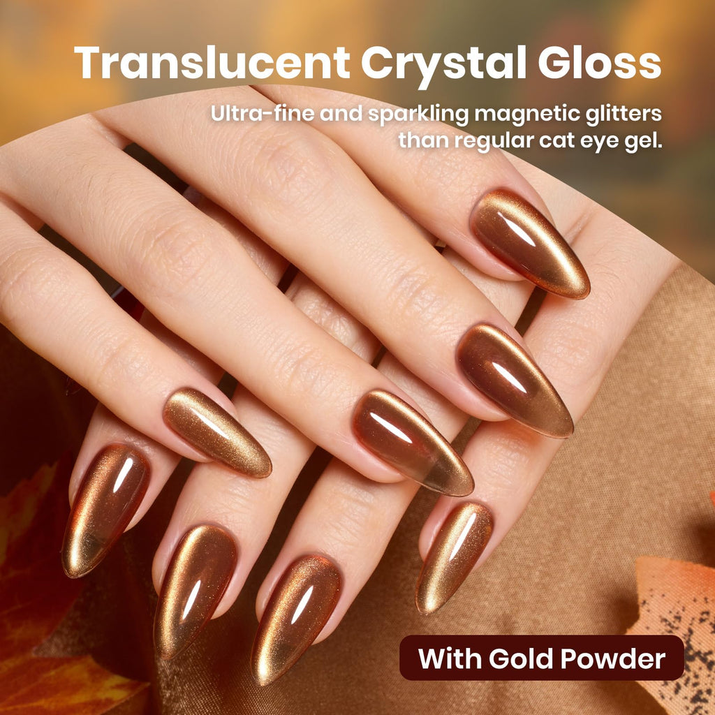 Beetles Gel Polish Golden Mirage Cat Eye Set – 6 Magnetic Colors for DIY or Salon Nails