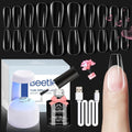 Beetles Gel Nail Kit Easy Extension Set – 500 Tips, 5-in-1 Glue Base Gel, Mini UV Lamp