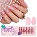 Beetles French Tips Press On Nails – 224 Pcs Pink Short Almond Gel Nail Tips