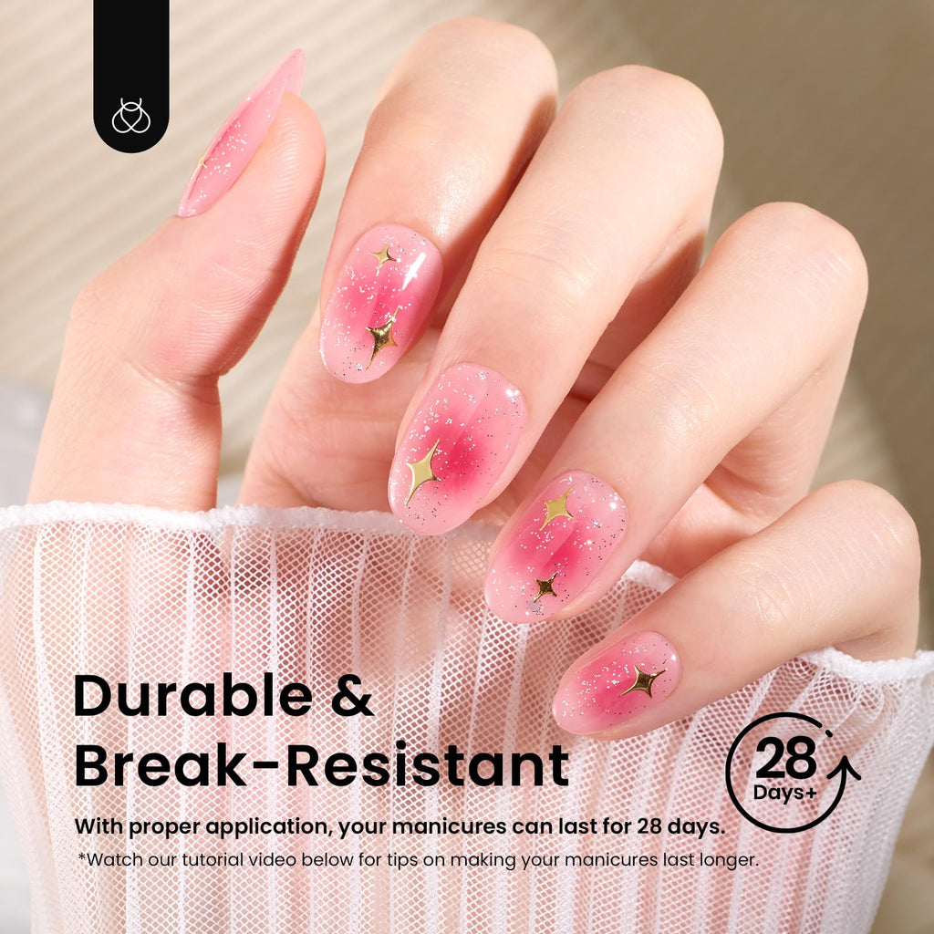 Beetles Gel Polish Short Oval Nail Tips – 576Pcs, 12 Sizes, Pre-Shaped Half-Matte Gelly Tips for DIY Gel Nails