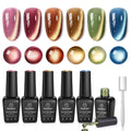 Beetles Gel Polish Golden Mirage Cat Eye Set – 6 Magnetic Colors for DIY or Salon Nails