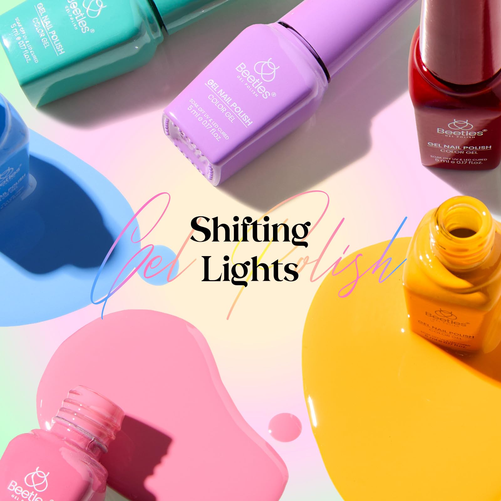 Beetles Gel Polish Shifting Lights – 36-Color UV/LED Set with Base & Top Coats
