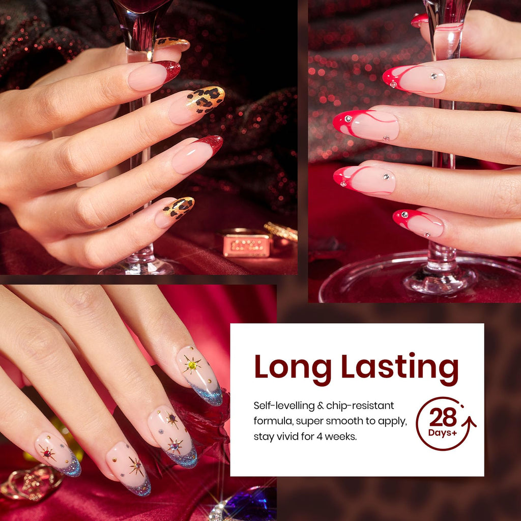 Beetles Gel Polish Kit Cat Eye Glitter 20 Colors Leopard Theme with Base & Top Coats