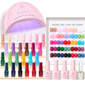 Beetles Gel Nail Polish Kit with UV Light — 25 Colors, 28 Tools, Base & Top Coats