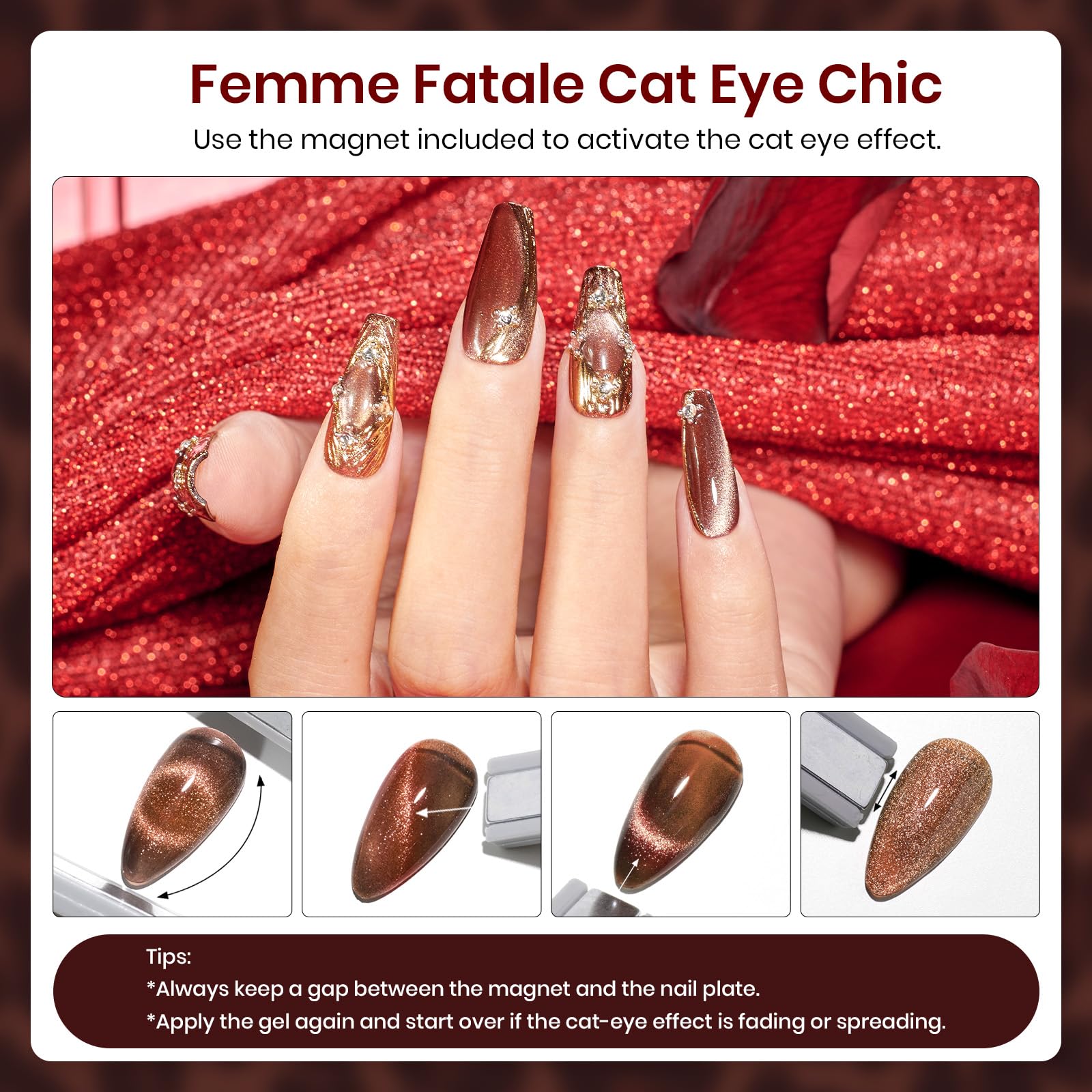 Beetles Gel Polish Kit Cat Eye Glitter 20 Colors Leopard Theme with Base & Top Coats
