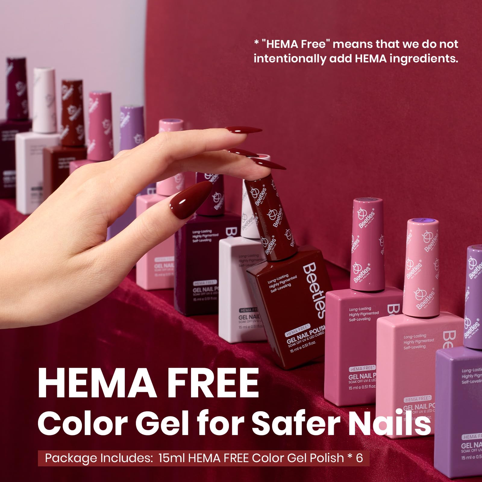 Beetles Spring Gel Polish Set — Emotional Symphony, 6 Neon Colors, HEMA-Free 15ml