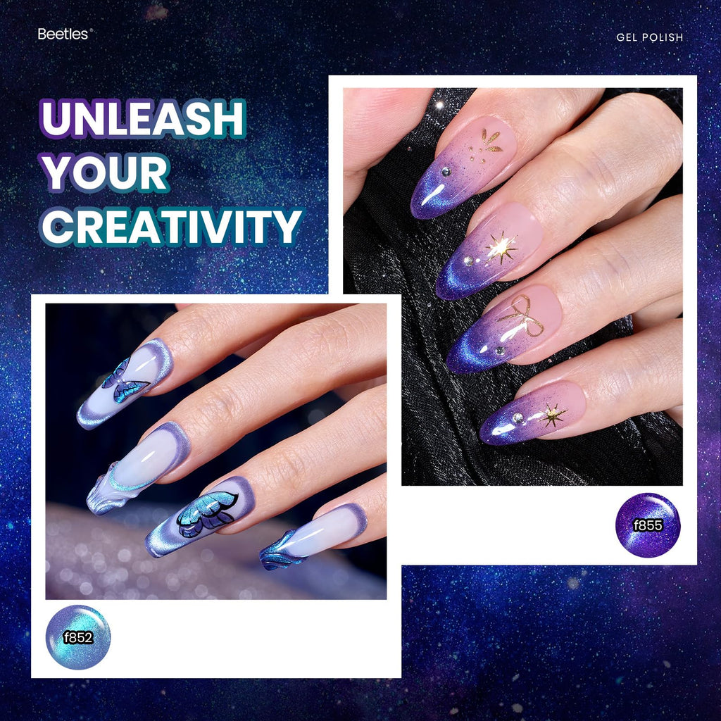 Beetles Chameleon Gel Set — 20 Colors, Cat Eye & Temperature Shift
