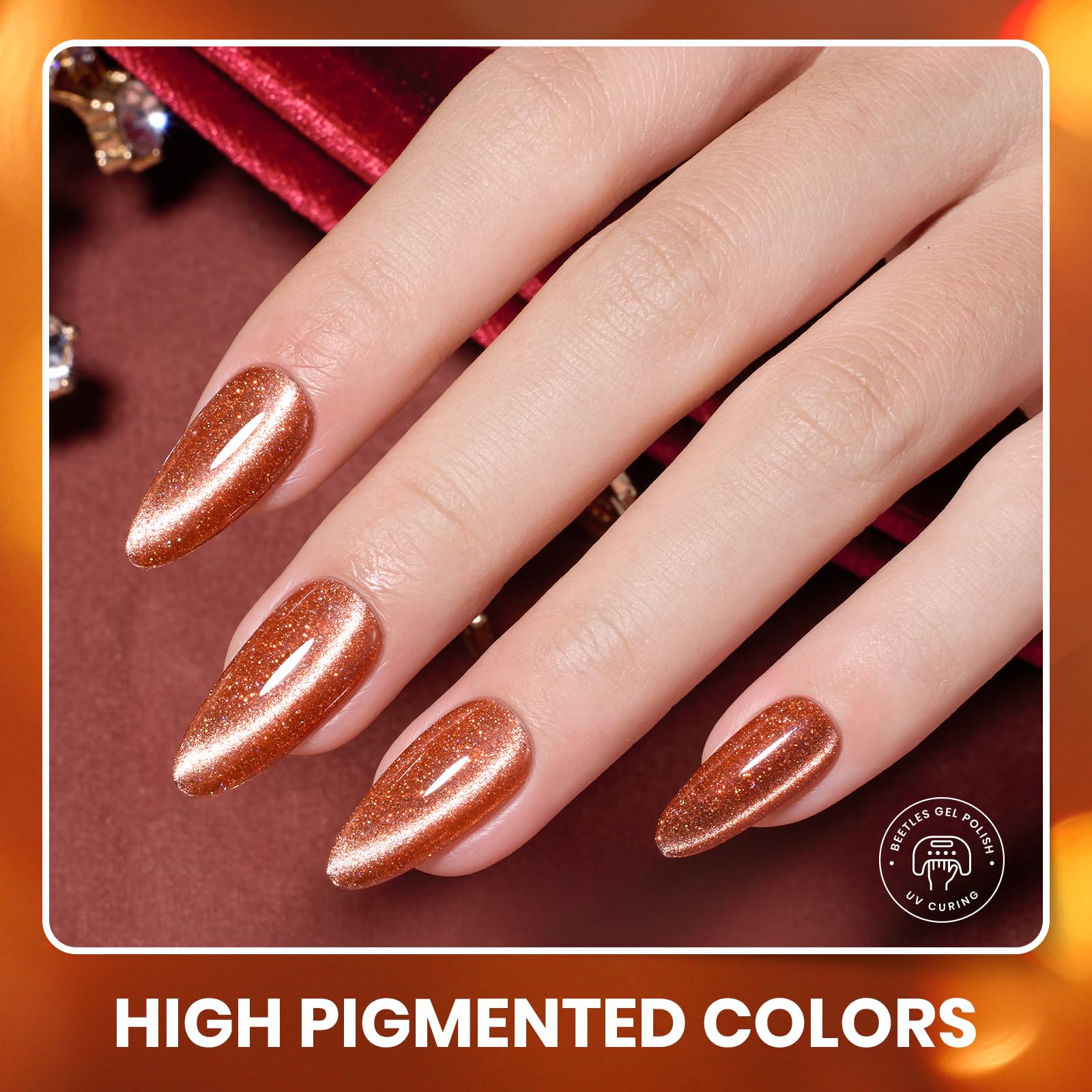 Beetles Gel Nail Polish Set – Opulent Glow Cat Eye, 20 Colors for DIY Manicures