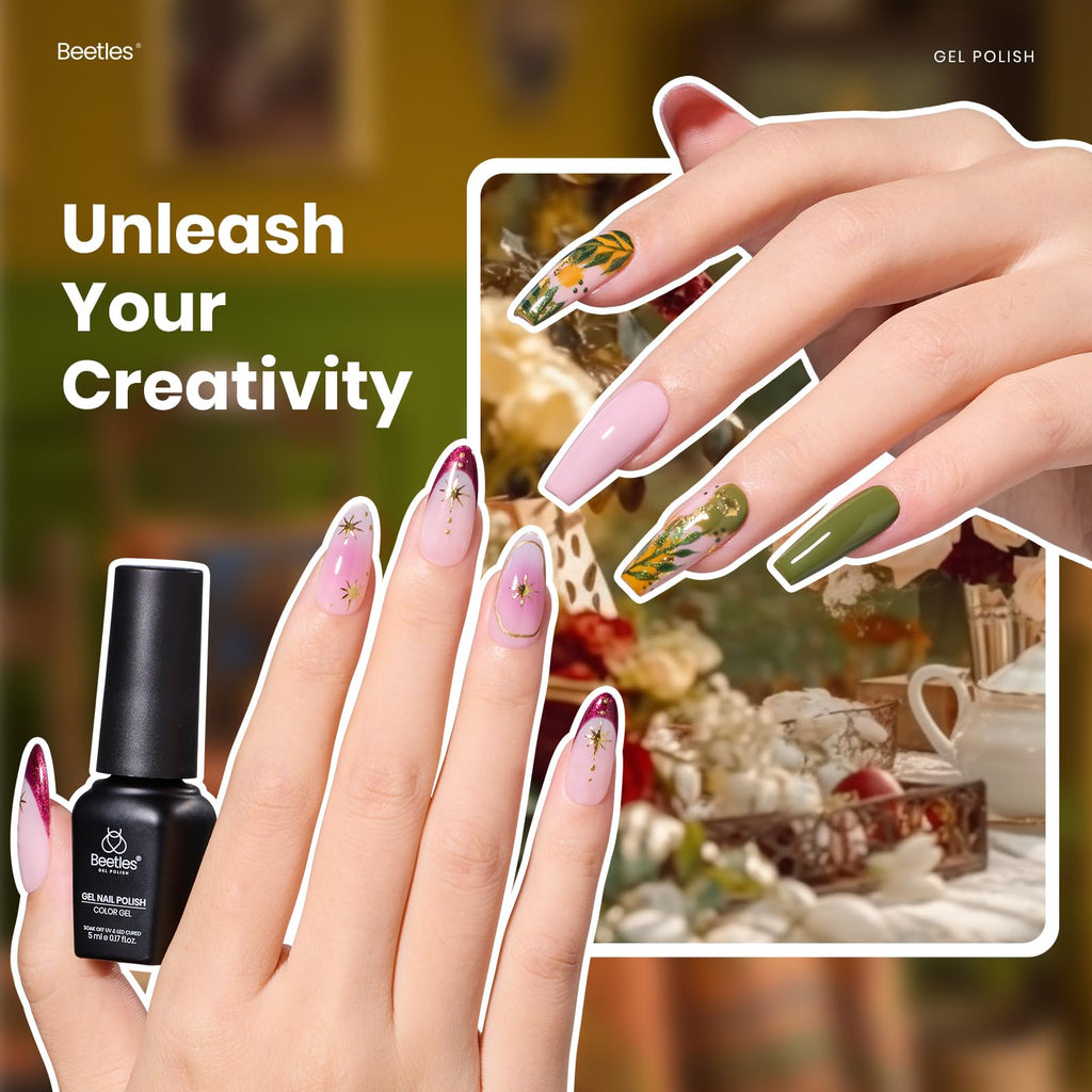 Beetles Gel Polish Set - Toy Eden 20-Color UV Gel Nail Kit with Base & Top Coats