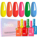 Beetles Gel Polish Neon Rainbow Set — 6 Neon Colors, HEMA-Free, 15ml, Soak-Off UV/LED