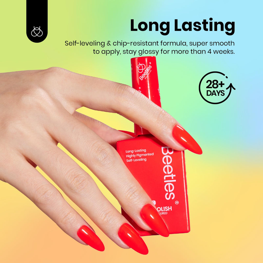Beetles Gel Polish Neon Rainbow Set — 6 Neon Colors, HEMA-Free, 15ml, Soak-Off UV/LED