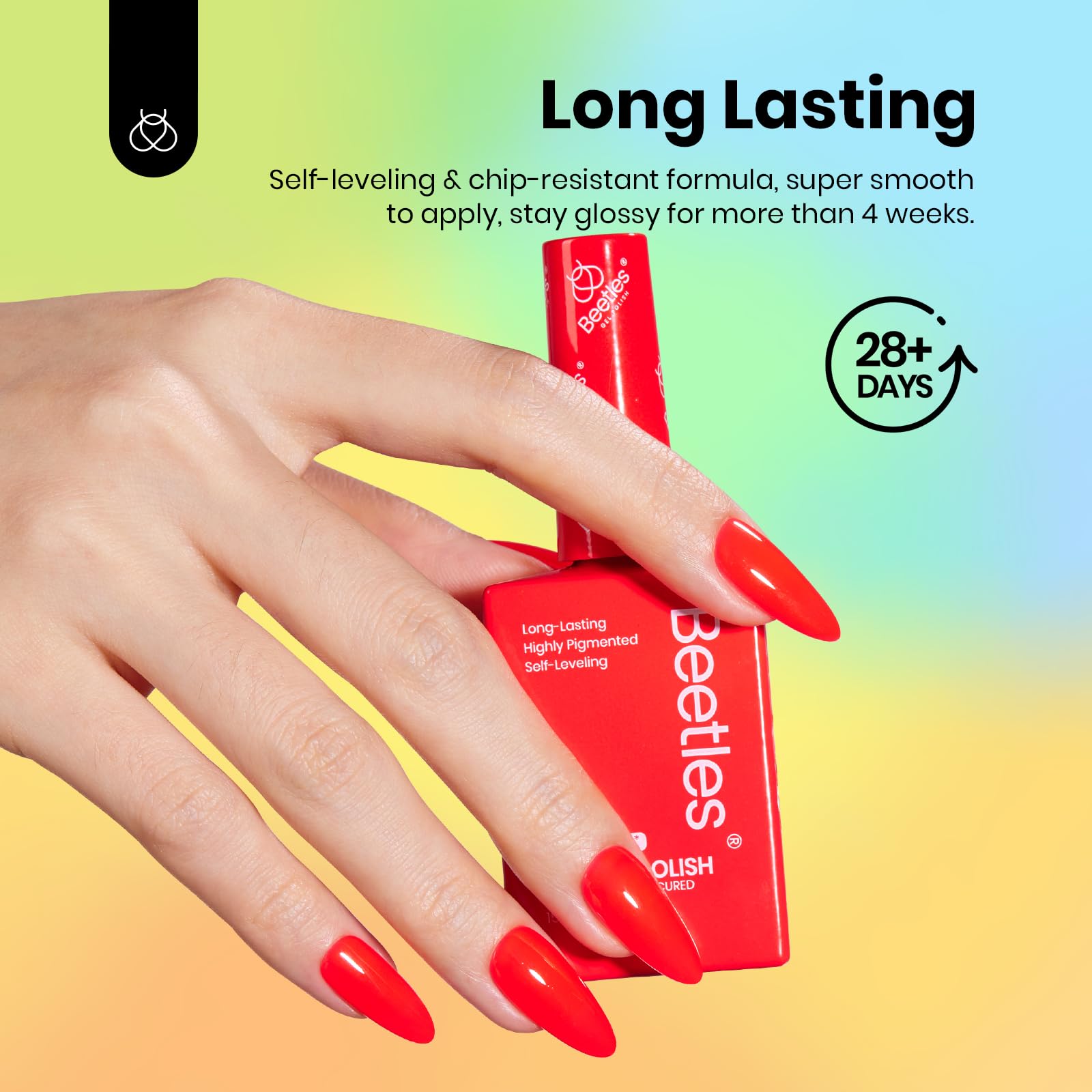 Beetles Gel Polish Neon Rainbow Set — 6 Neon Colors, HEMA-Free, 15ml, Soak-Off UV/LED
