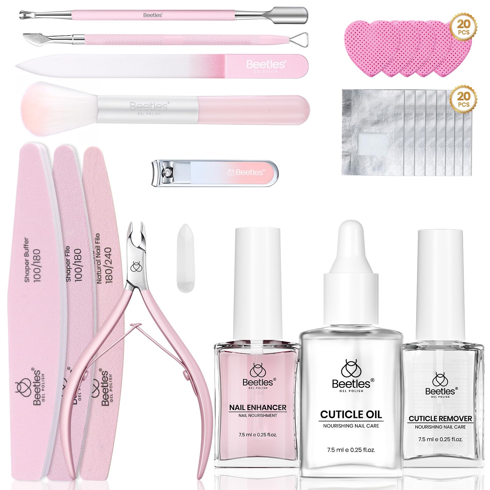 Beetles Gel Polish Remover Kit – 14pc At-Home Manicure & Nail Care Tools