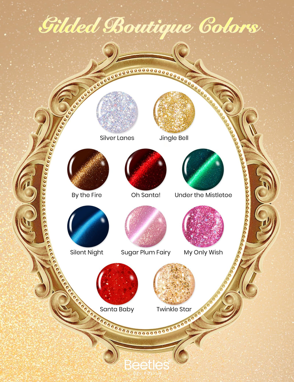 Beetles Gel Polish Gilded Boutique Advent Calendar – 24 Days of Gel Nail Colors & Luxury Gifts