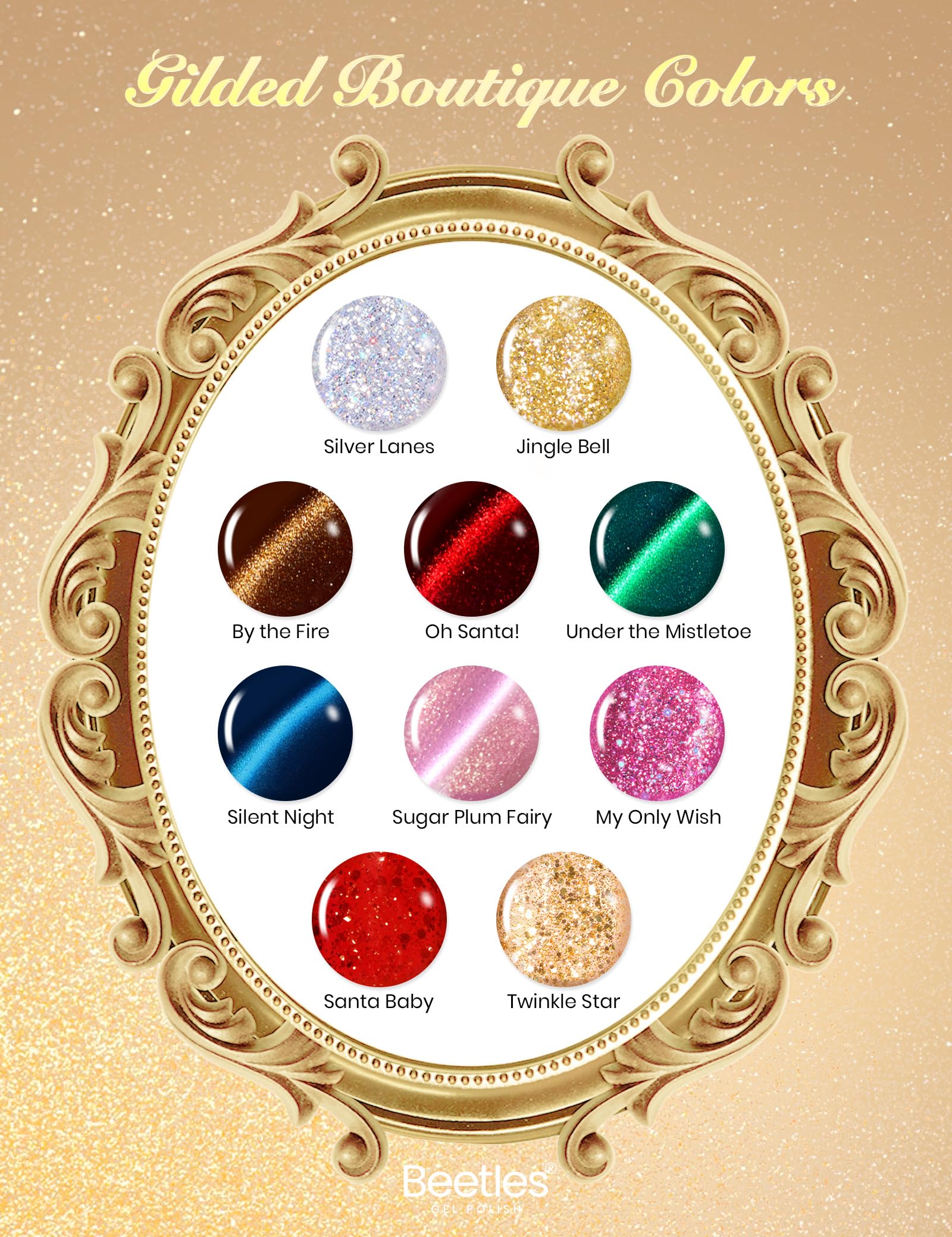 Beetles Gel Polish Gilded Boutique Advent Calendar – 24 Days of Gel Nail Colors & Luxury Gifts