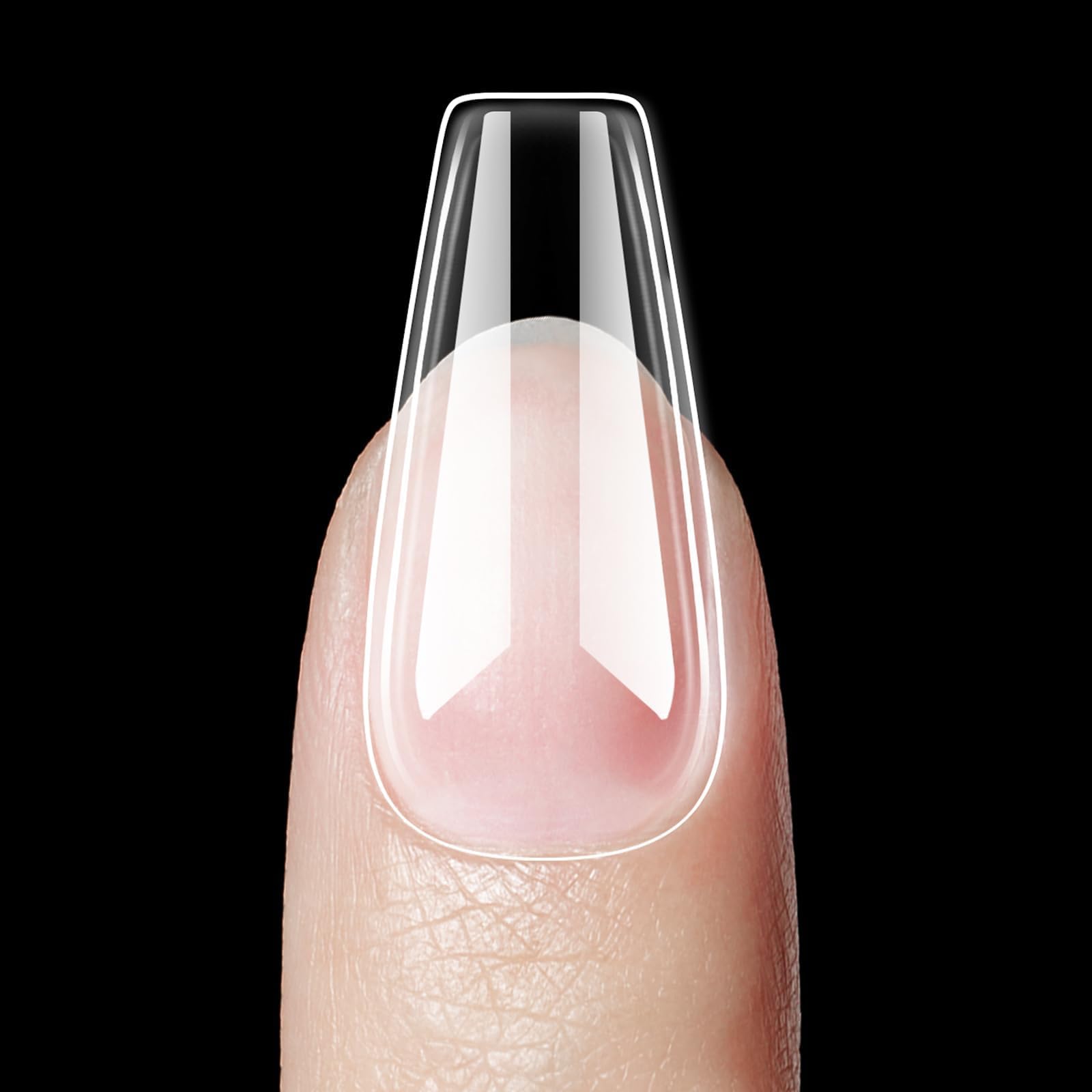 Beetles Gel Nail Kit Easy Extension Set – 500 Tips, 5-in-1 Glue Base Gel, Mini UV Lamp
