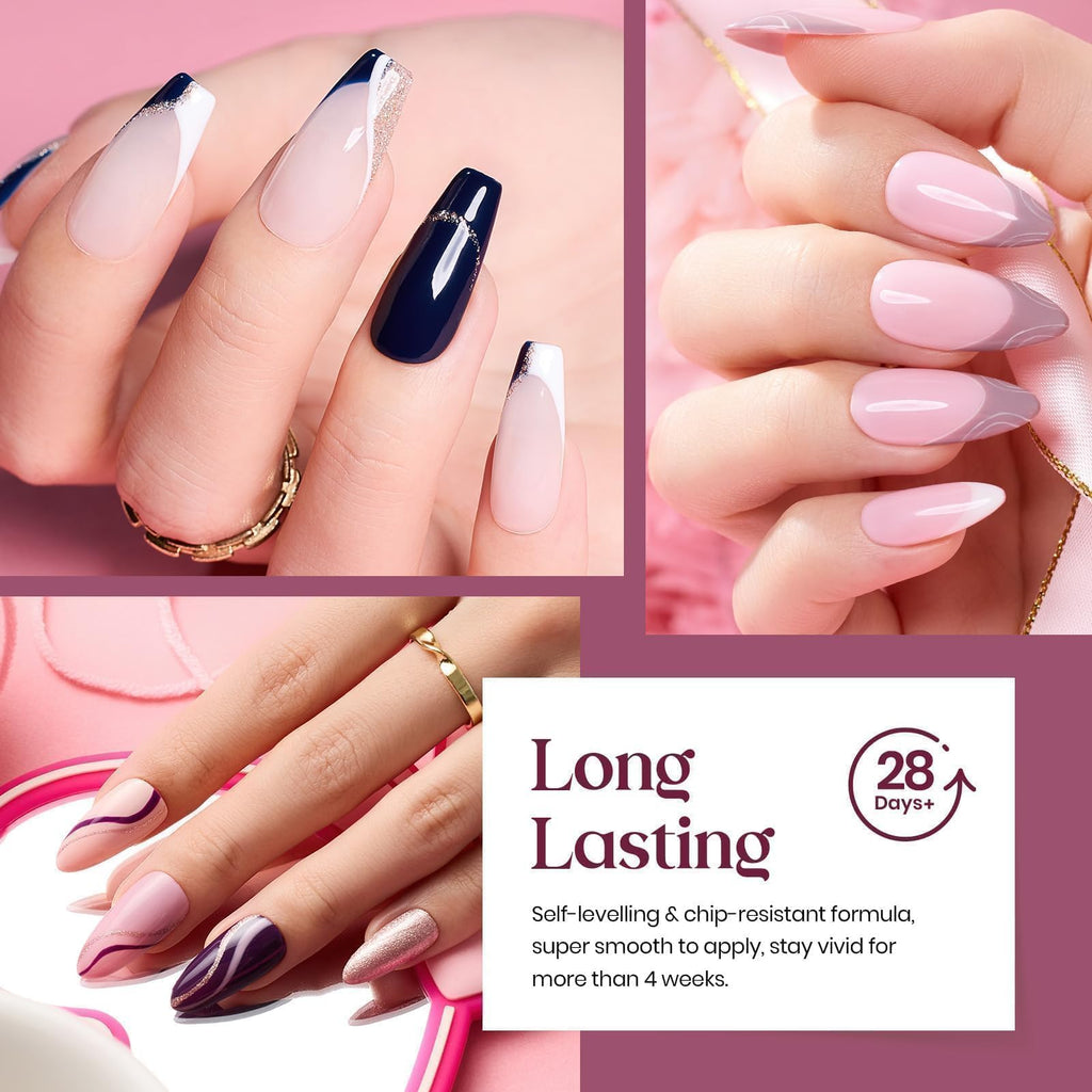 Beetles Gel Polish Set — 20 Colors Neutral Shimmer Kit with Base Coat, Matte & Glossy Top Coats, UV Lamp