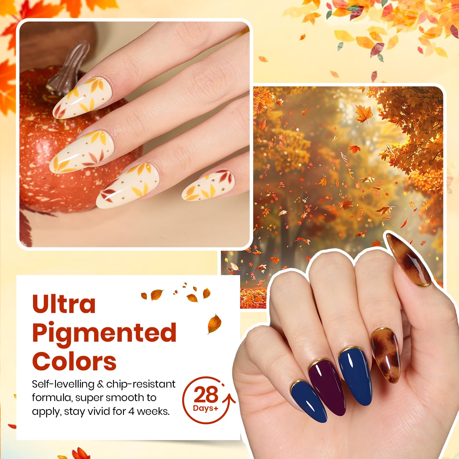 Beetles Gel Polish Set – Waltz of Leaves Collection (36 Colors) + Base & Top Coats