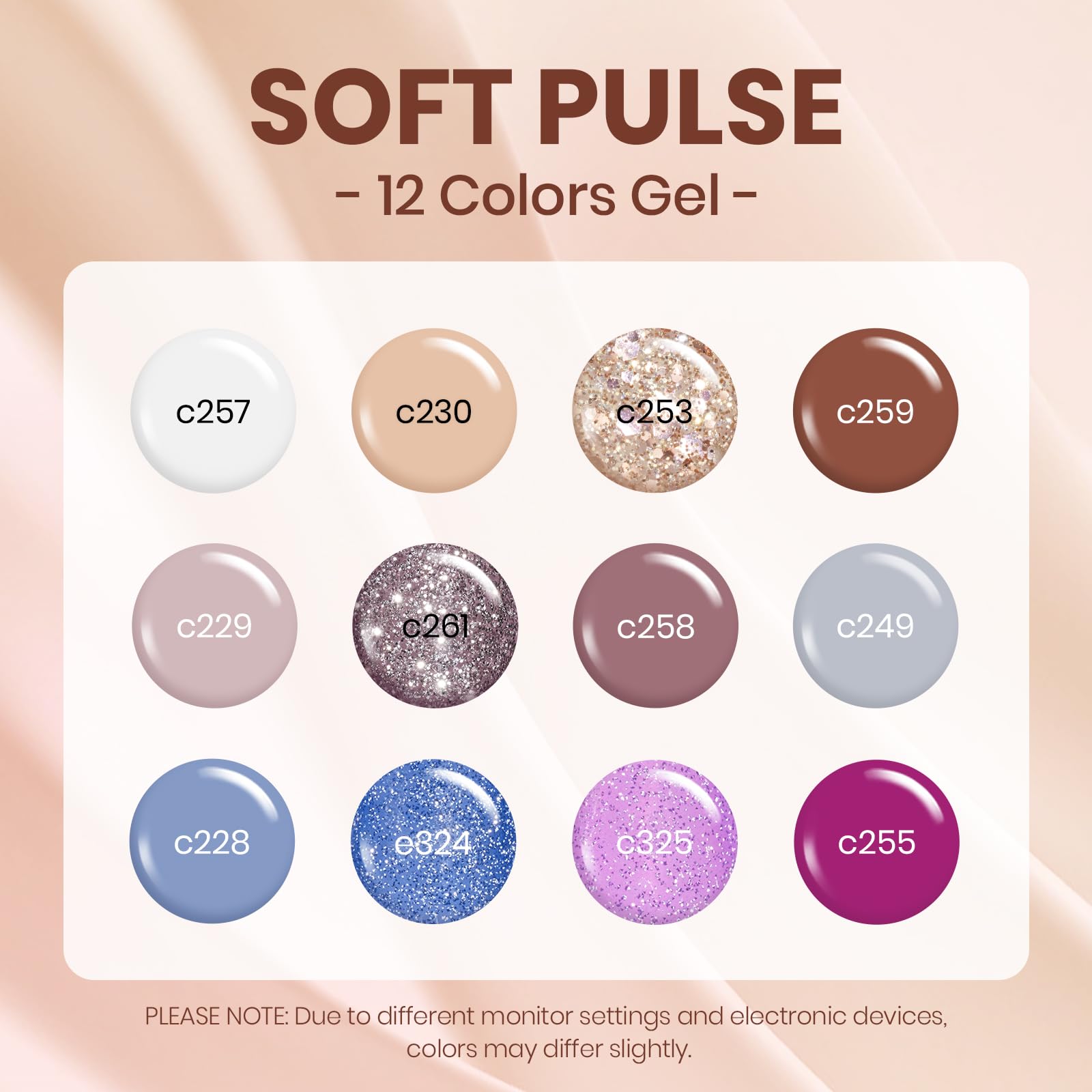 Beetles Gel Polish Set – 12 Autumn Colors (Brown, Purple, Blue) | UV/LED Cure