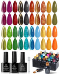 Beetles Gel Polish Set Glint Crush – 20 Colors Cat Eye, Glitter & Solid Finishes with Base & Top Coat