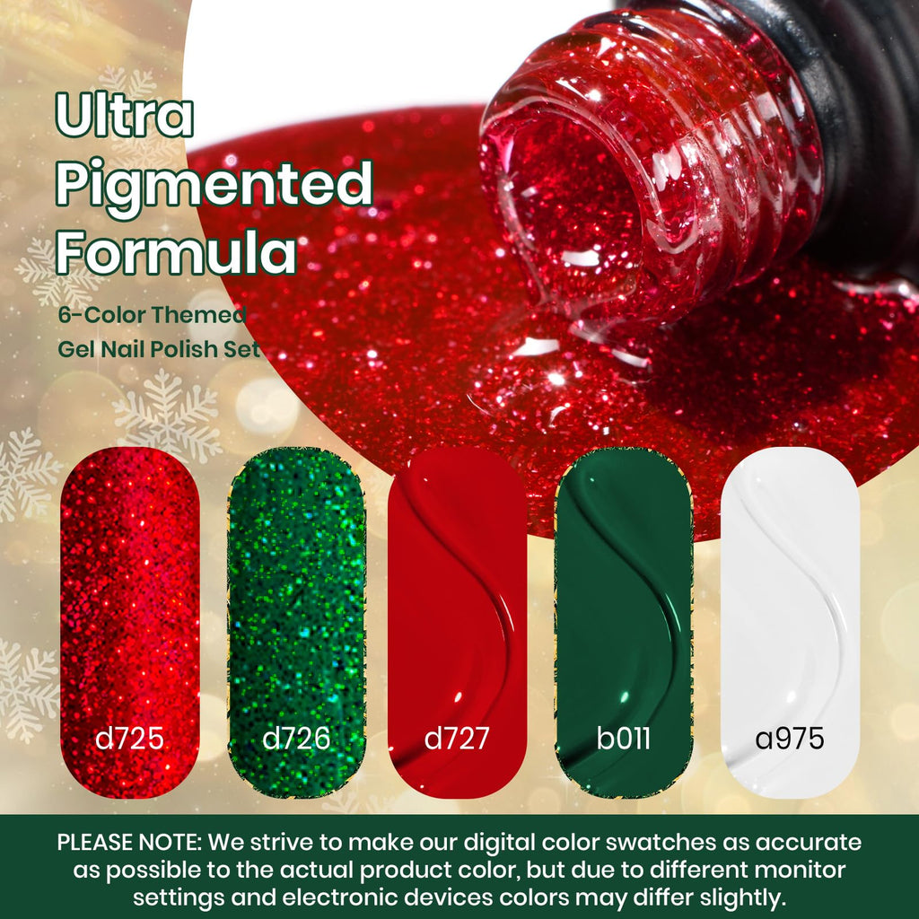 Beetles Gel Polish Set - Stain Carol Collection Holiday Nail Kit + Strengthener