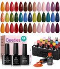 Beetles Gel Polish Set - Toy Eden 20-Color UV Gel Nail Kit with Base & Top Coats