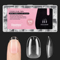 Beetles Gel Polish Short Oval Nail Tips – 576Pcs, 12 Sizes, Pre-Shaped Half-Matte Gelly Tips for DIY Gel Nails
