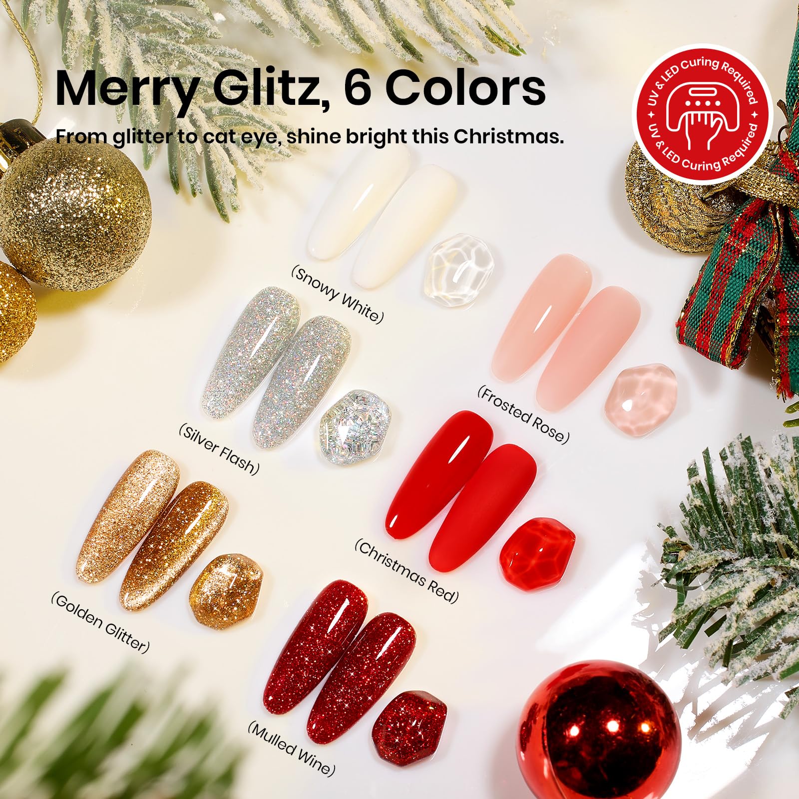 Beetles 27-Piece Gel Nail Polish Kit with UV Light – 6 Colors Valentine Set | Home Salon DIY Manicure