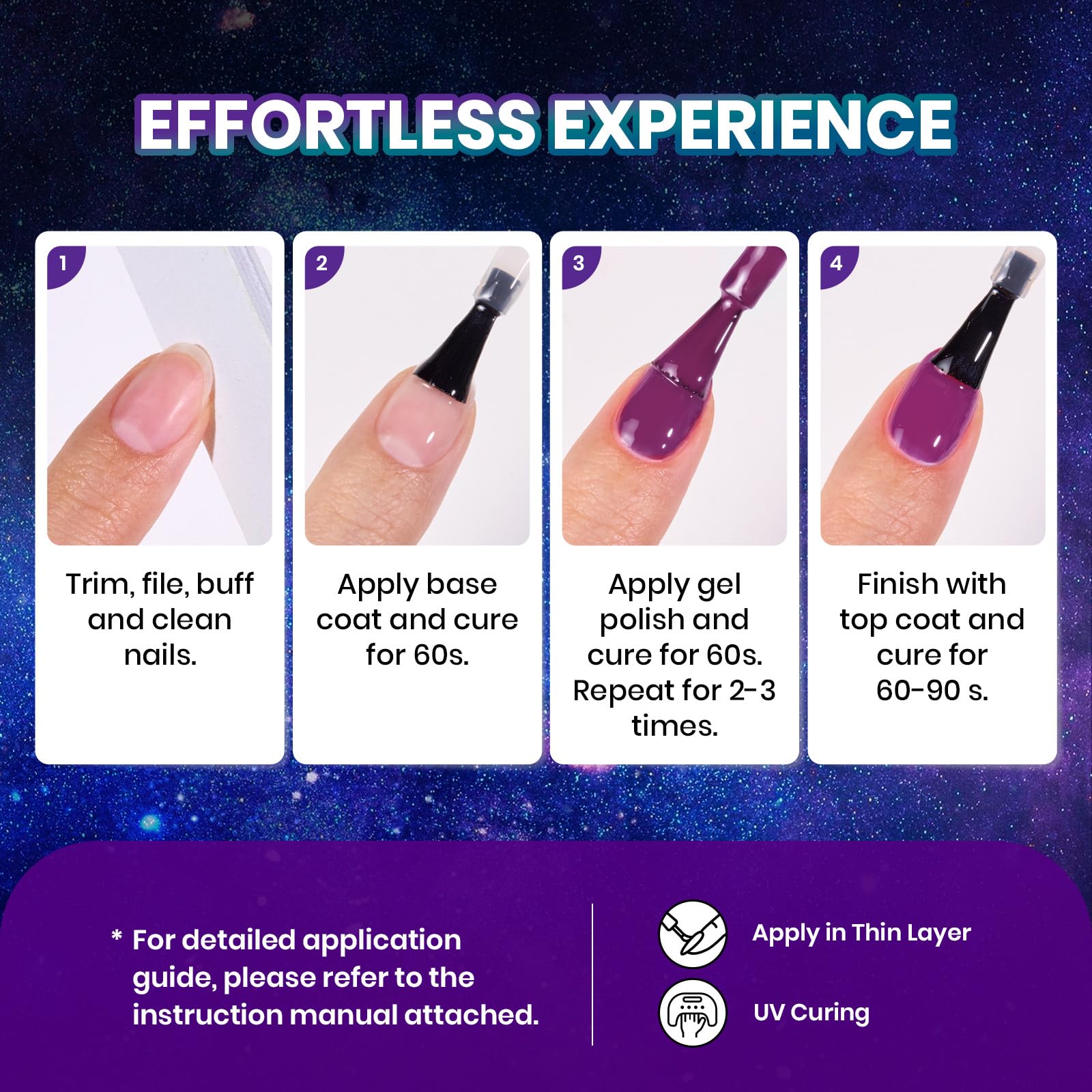 Beetles Chameleon Gel Set — 20 Colors, Cat Eye & Temperature Shift